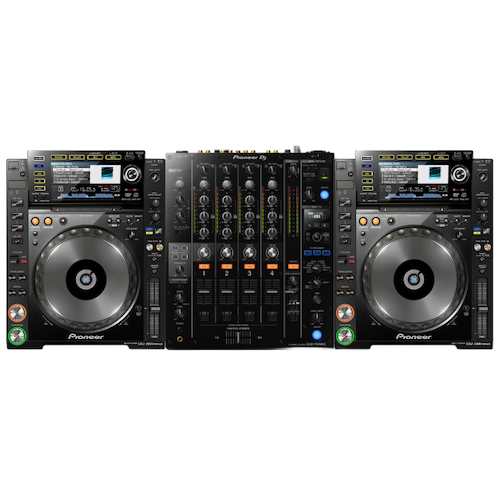 DJ Pult mit Pioneer CDJ 2000 Nexus Player und DJM 750 MK2 Mixer